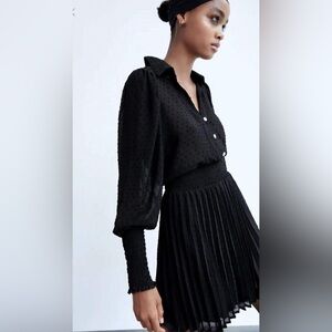 Zara Black Textured Dress